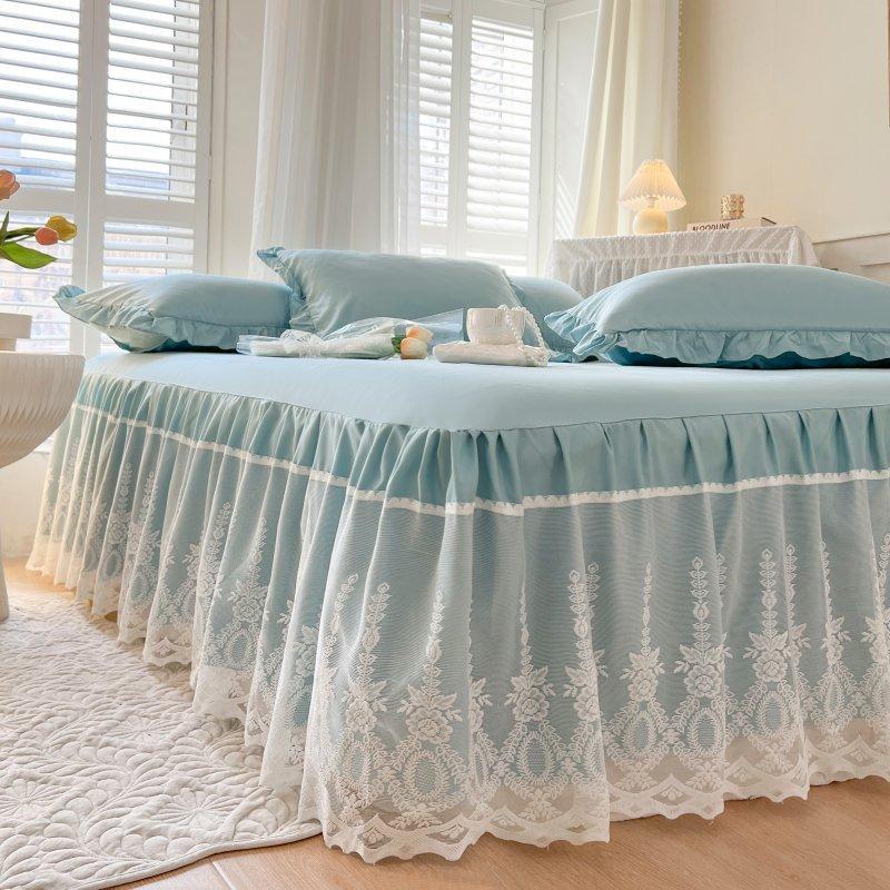 New Lace Jacquard Bed Skirt French 1.8M Mattress Cover Single Princess Style Lace Bedspread Thin Summer Dirt-Proof Cover