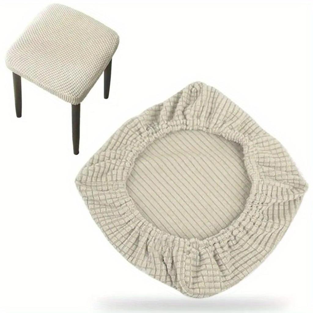 Small Square Stool Cover Elastic Removable Dustproof Household Chair Shroud Light Wear-resistant Durable Chair Cover