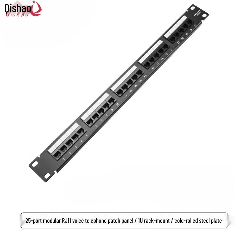 25-Port 1U RJ11 110-Type Voice Patch Panel