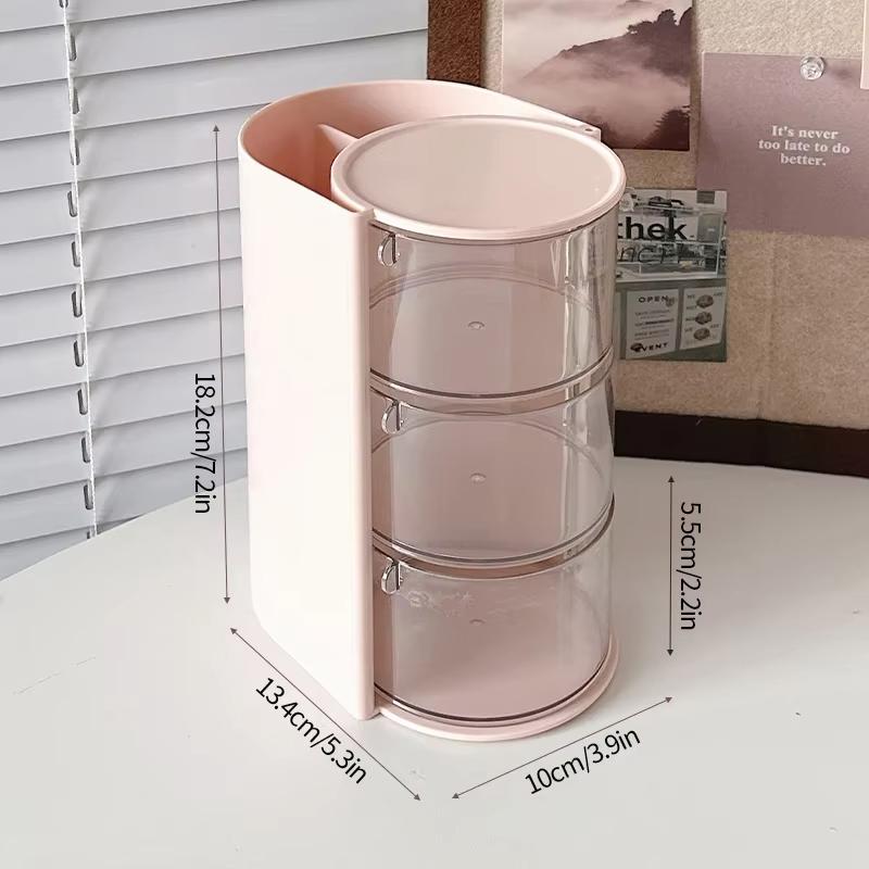 1Pcs Cosmetic Organizer Bathroom Makeup Cushion Organizer Beauty Egg Storage Display Case Rotating Compartment Organizer