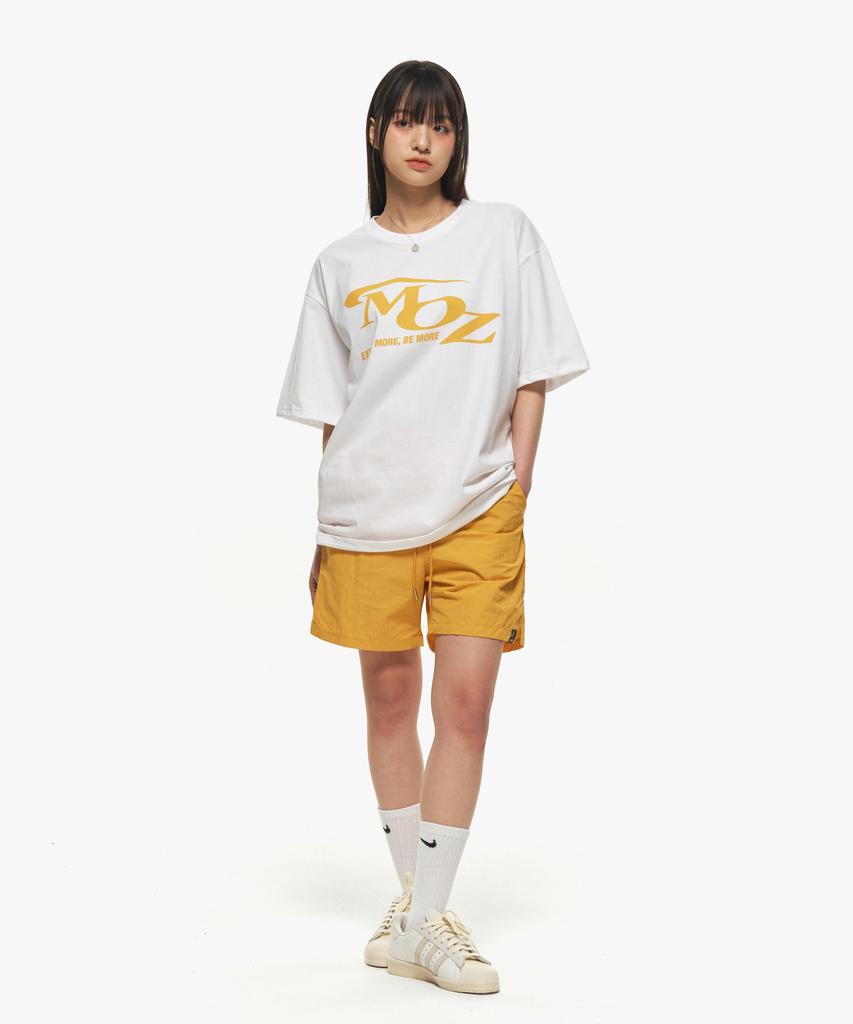MOZMOZ Nylon Elastic Basic Shorts Yellow