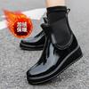 Height-increasing Rain Shoes Women's New Medium Tube Rubber Shoes Wear Non-slip Water Boots Thick-soled Water Shoes Short Tube Rain Boots Fashion
