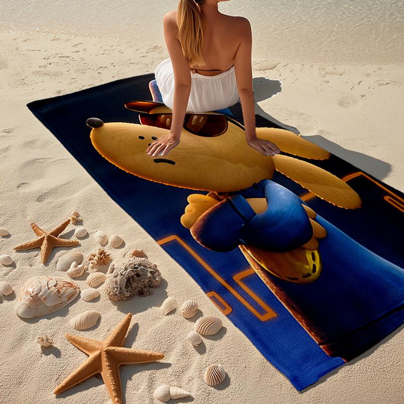 Dog Man Fashion Beach Towel: Ideal for Summer Adventures Soft, absorbent and quick drying suitable for swimming and bathing