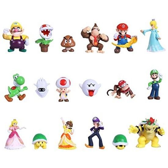 18 pieces Mary character super action figure mini toy Brothers Princess turtle cake decoration party supplies gift fans