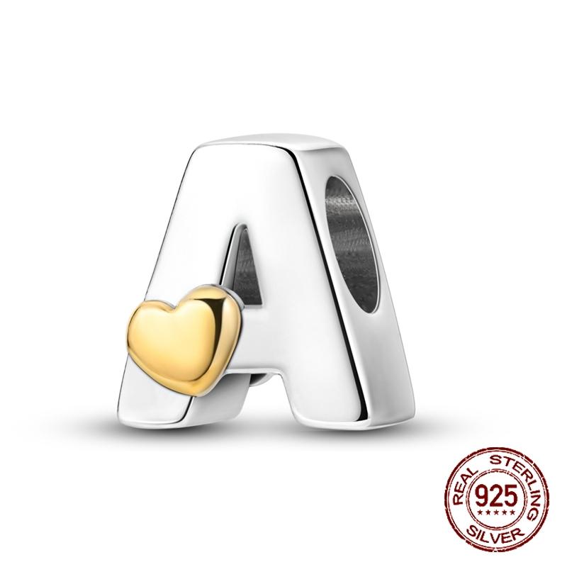 Copper Letter A-Z Alphabet Charm Name Beads Fit 4Mm Hole Diameter Bracelets Charms For Women Diy Pendant Making Jewelry