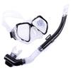 Large vision mask, tempered glass diving goggles set, snorkeling, silicone mouthpiece breathing tube equipment, double drainage.