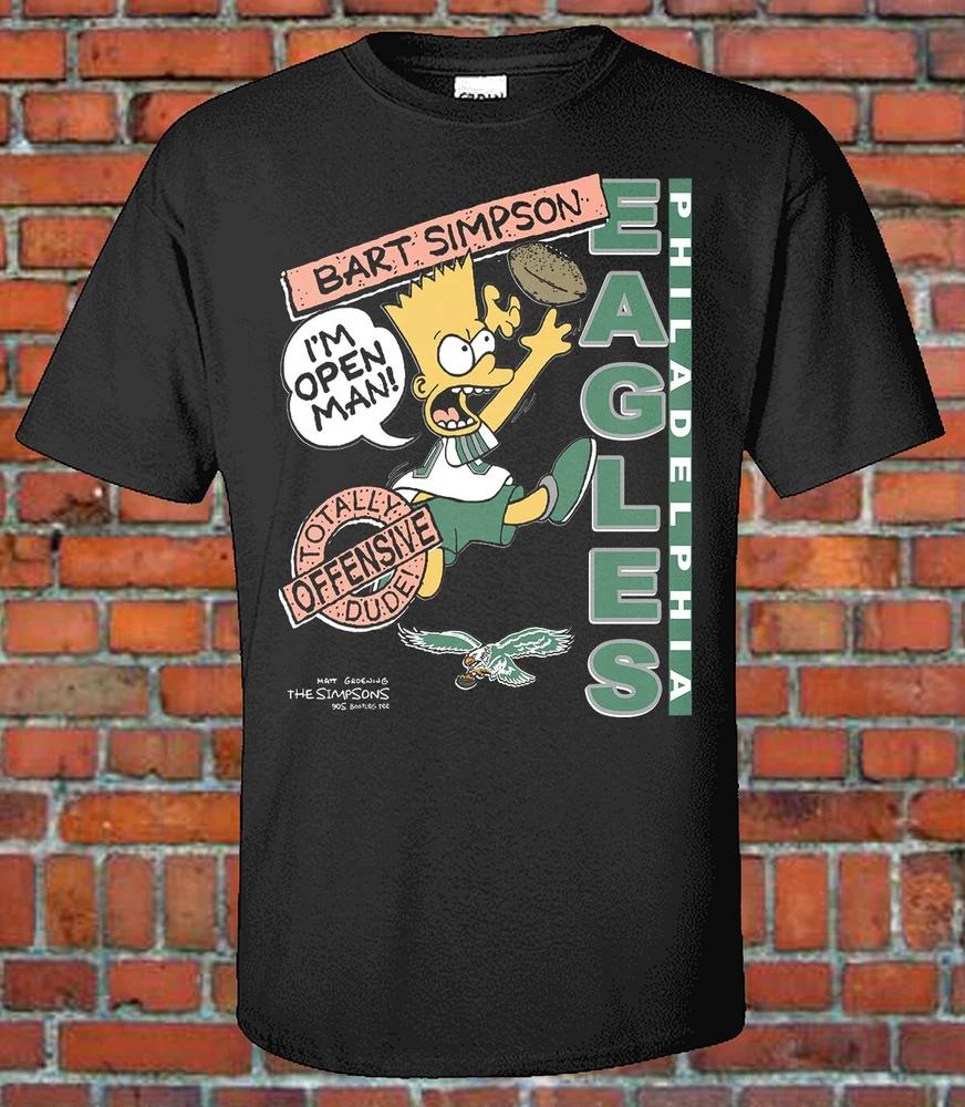 Дизайн футболки Bart Simpson Eagles в стиле 90-х, реплика S