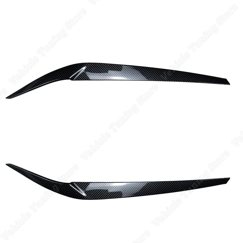 For BMW 5 Series G30 G31 2pcs ABS Glossy Evil Headlight Eyelids Eyebrows M5 520 525 530 540 2017- 3D Stickers