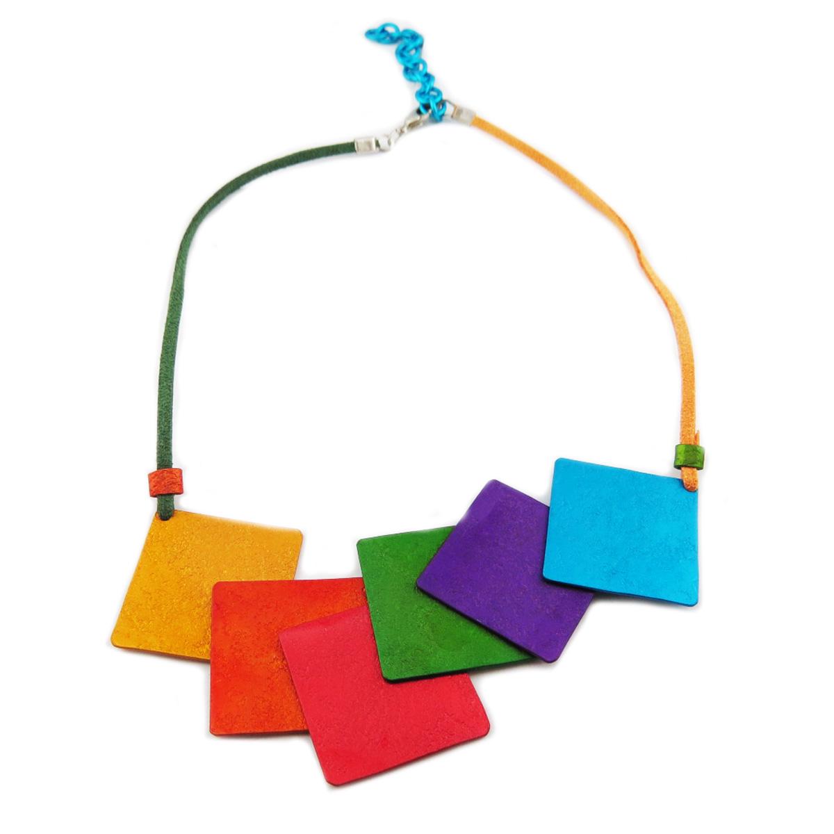 

Les Trésors De Lily [R1242] - Разноцветное колье ручной работы Aluminirock - 11. 5x5. 5 см