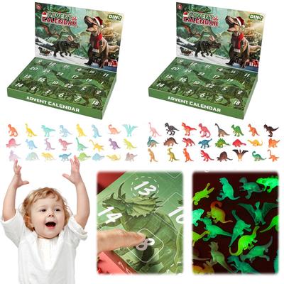 Calendario de Cuenta Atrás de Navidad de Dinosaurios de 24 Días Calendario de Cuenta Atrás de Adviento Regalos de Navidad para Niños Niñas Niños Pequeños