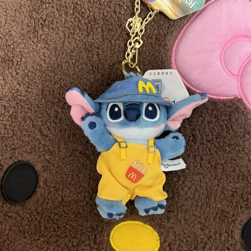 Stitch Plush Keychain Cartoon Character Pendant Cute Chef Doll Bag Charm Gift Kids