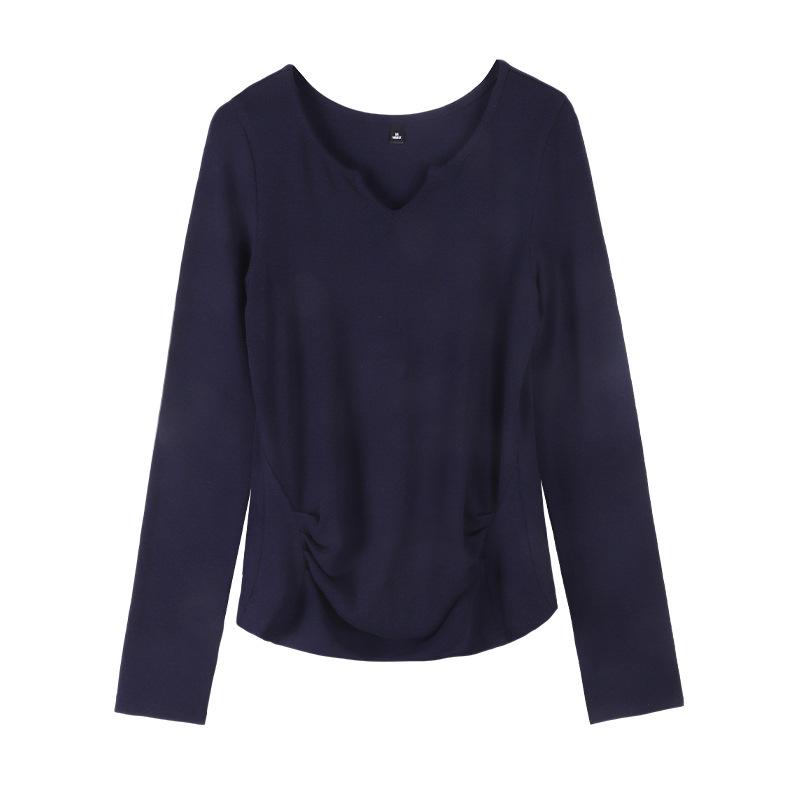 2025 Autumn V-Neck Long Sleeve Knit Top for Women - Slimming, Versatile, and Stylish