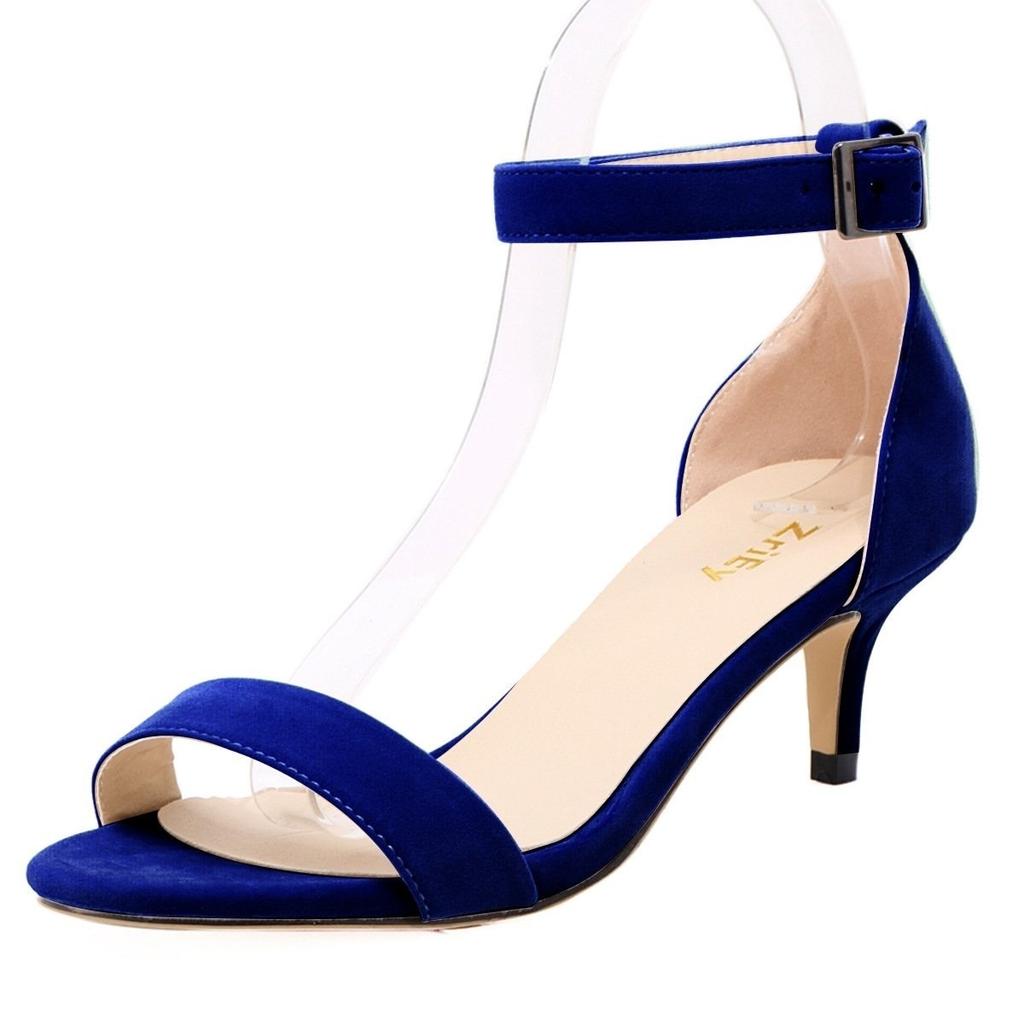 Damen Sandalen Sommer Sexy 5cm Peed Toes Low Heel Knöchelriemen High Heels Sandale Damen Partykleid Rote Hochzeitsschuhe Plus Size