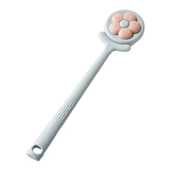 Bath Brush Flower Shape Soft Bristle Long Handle Non-Slip Grip Cleaning Brush синий