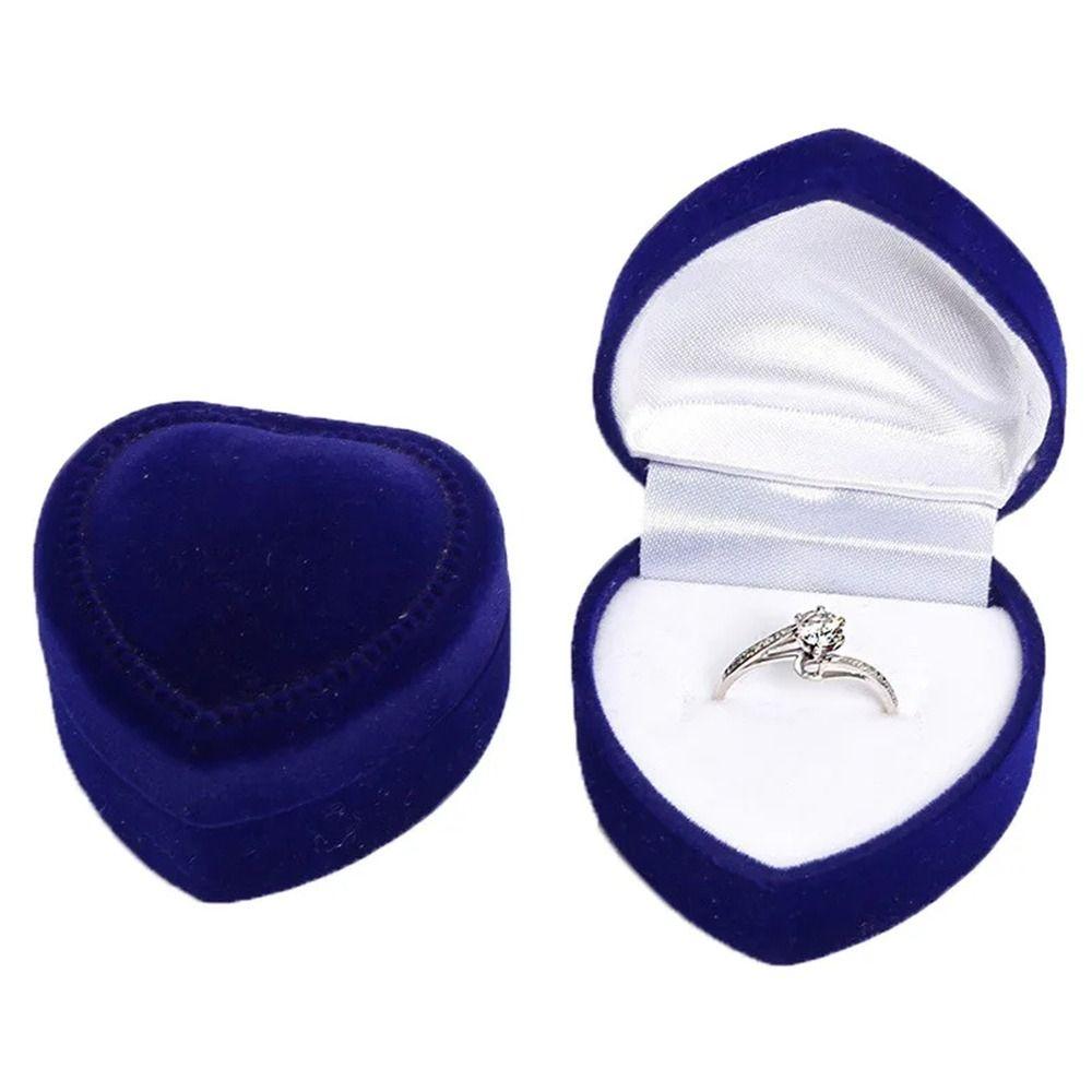 

Velvet Love Velvet Ring Box Stud Earrings Jewelry Display Case Creative Engagement Ring Box Travel синій/білий