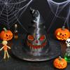 Halloween Witch Hat Tealight Holder Spooky Plastic Carved Witch Hat Candle Holder for Indoor Home Table Shelf Halloween Decor