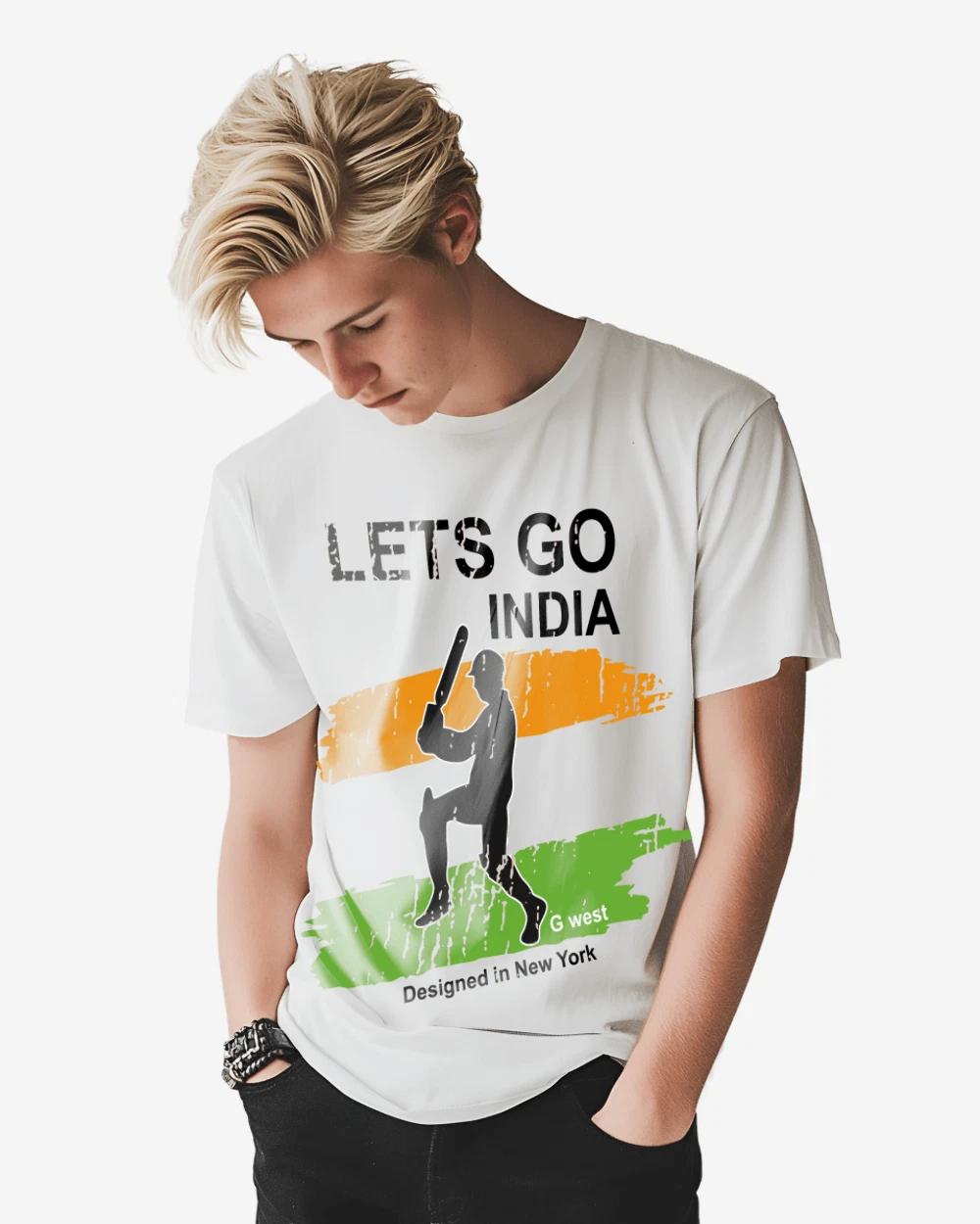 G West Cricket Lets Go India T-Shirt S