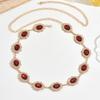 Court Style Red Oval Crystal Waist Chain Women's Bohemian Style Versatile Body Chain Sweet Princess Series Alloy Jewelry