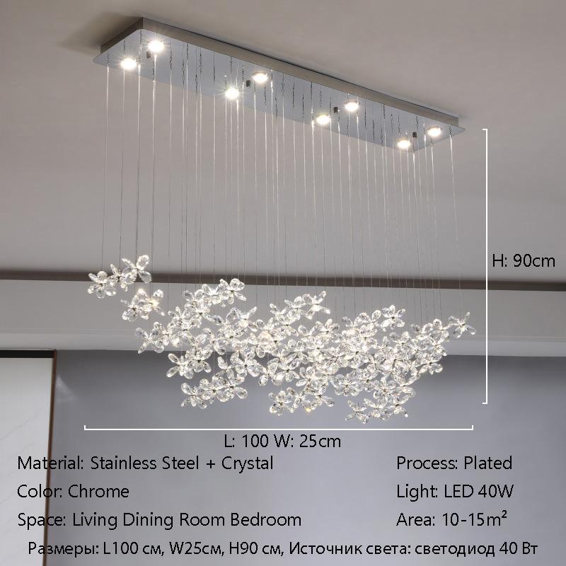 Luxury French Crystal LED Ceiling Light Energy Saving Indoor Lighting Fixture for Living Dining Room Bedroom Loft Home Decor