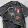 Vintage Koszulka Graficzna z Dinozaurami z Jurajskiego Okresu Lata 90., Koszulka Retro, Graficzna Koszulka z Prehistorycznymi Dinozaurami z Lat 90., Top z Dinozaurem, Prezent Nostalgiczny z Naturą, Miłośnik Dinozaurów