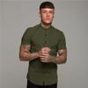 Muscleguys T-shirt Estiva Retro Manica Corta da Uomo Stile Cinese Camicia Bianca con Collo Rialzato Top Casual alla Moda