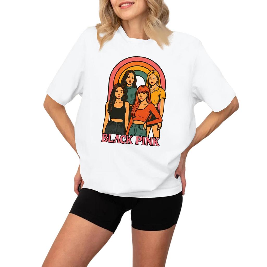 Damen Modisches Und Lässiges Langarm Bedrucktes Kurzarm-Oberteil