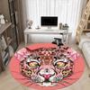 1pc Leopard Print Office Round Area Rug,  Mat Suitable For Office, Under Office Chairs Bedroom Living Room Home Decor, Room Deco