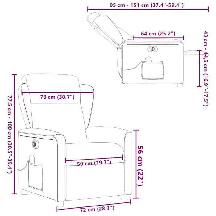 VidaXL Fauteuil de massage inclinable électrique gris nuage tissu 3303133