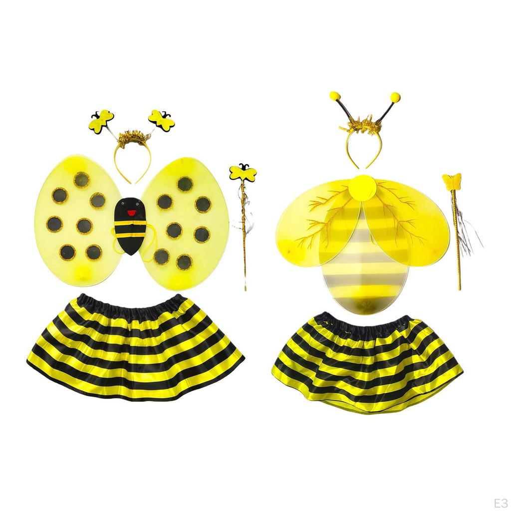Bee Antenna Headband Skirt Kids Costume for Performance