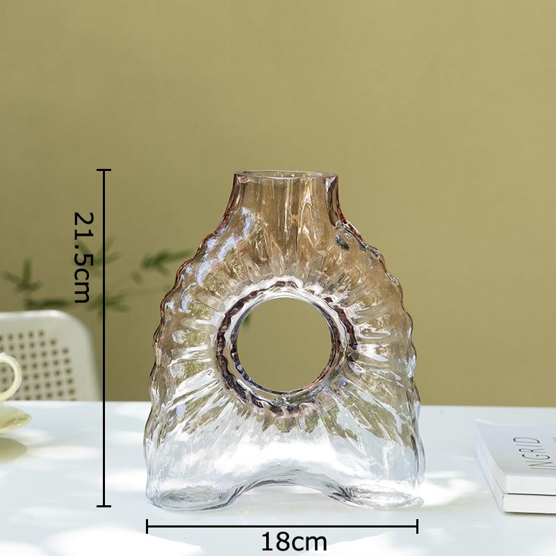Hollow Transparent Glass Vase Hydroponics Plant Pots Table Decoration Flower Arrangement Floral Vases Room Aesthetic Decor