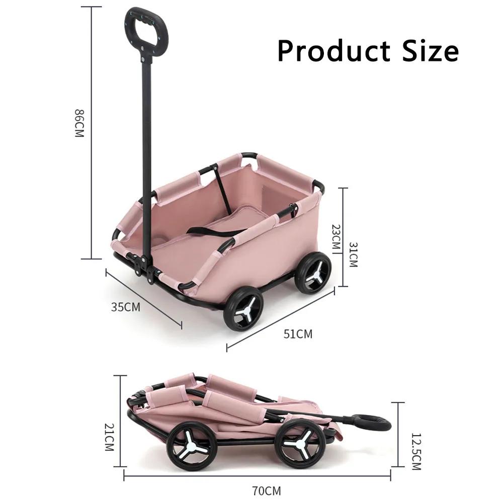 Small Dog Stroller Portable 360 ° Rotate Trolley Multifinonal Chihuahuas Pet Dog Carriers Supplies Folding Cart with Wheels
