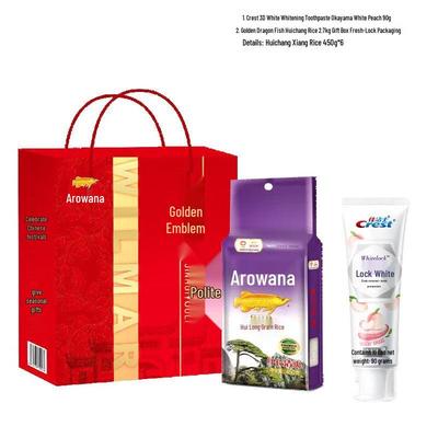 Crest Peach Whitening Toothpaste Gift Set & Arowana Rice Bundle