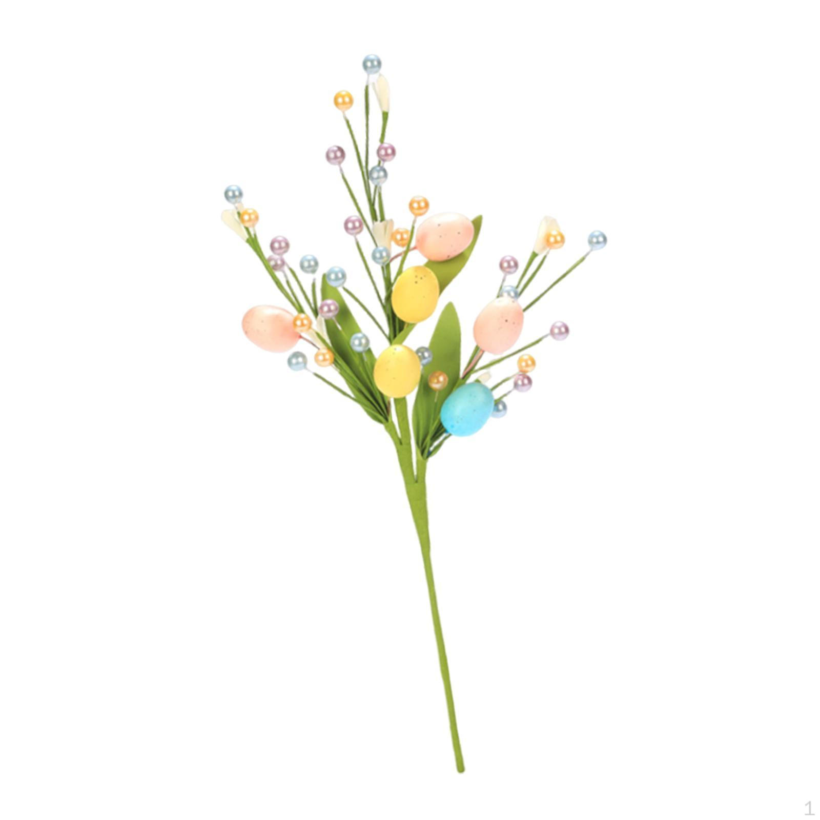 

1x пасхальная ветка дерева декоративная искусственная имитация ягод черенки яйцо цветок пика 1Pc