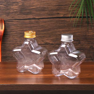Household 200ml Star Shaped Plastic Bottle Clear Milk Tea Coffee Bottle Drinking Bottle Water Cup Juicing Beverage Bottles