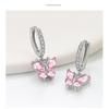 VENTFILLE 925 Sterling Silver Exquisite Zircon Colorful Butterfly Sparkling Earrings For Women Gift Jewelry Dropshipping
