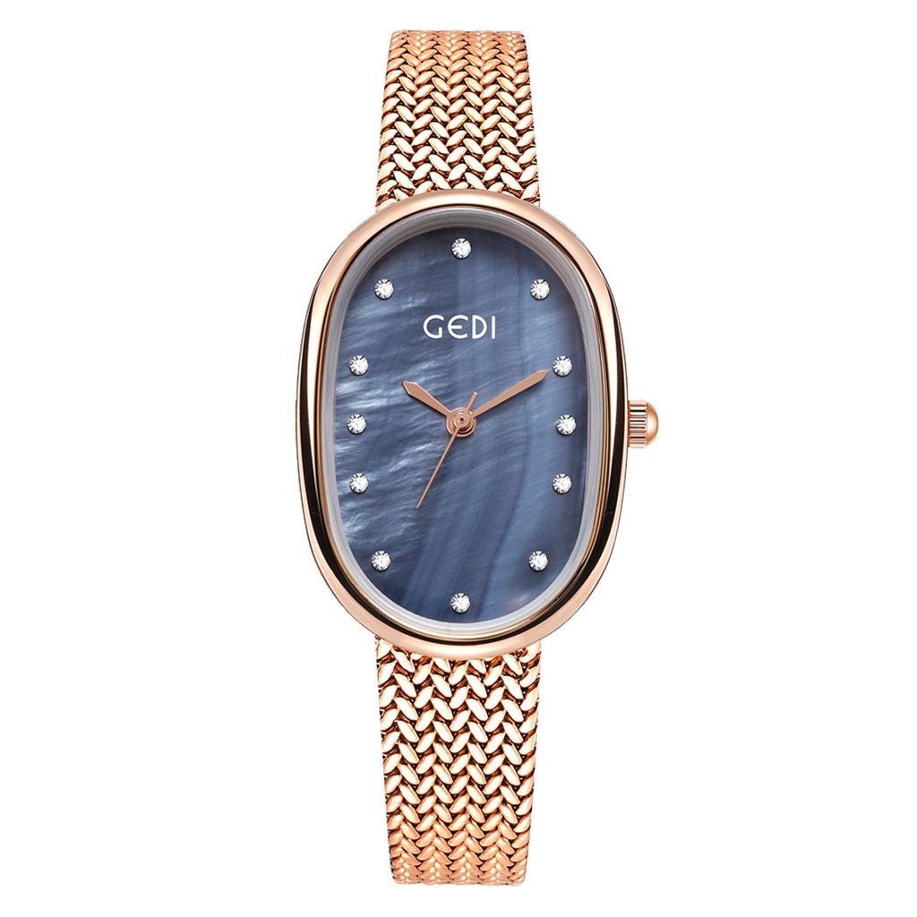 Light Luxury Fritillary Oval Watch Women'S Niche High-End Alloy Waterproof Women'S Watch
