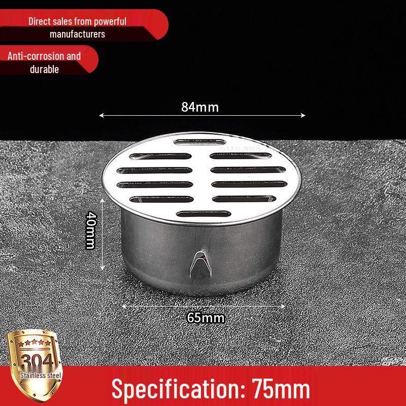 Non-Clogging Stainless Steel Floor Drain with Large Capacity & Direct PVC Insertion for Outdoor Use