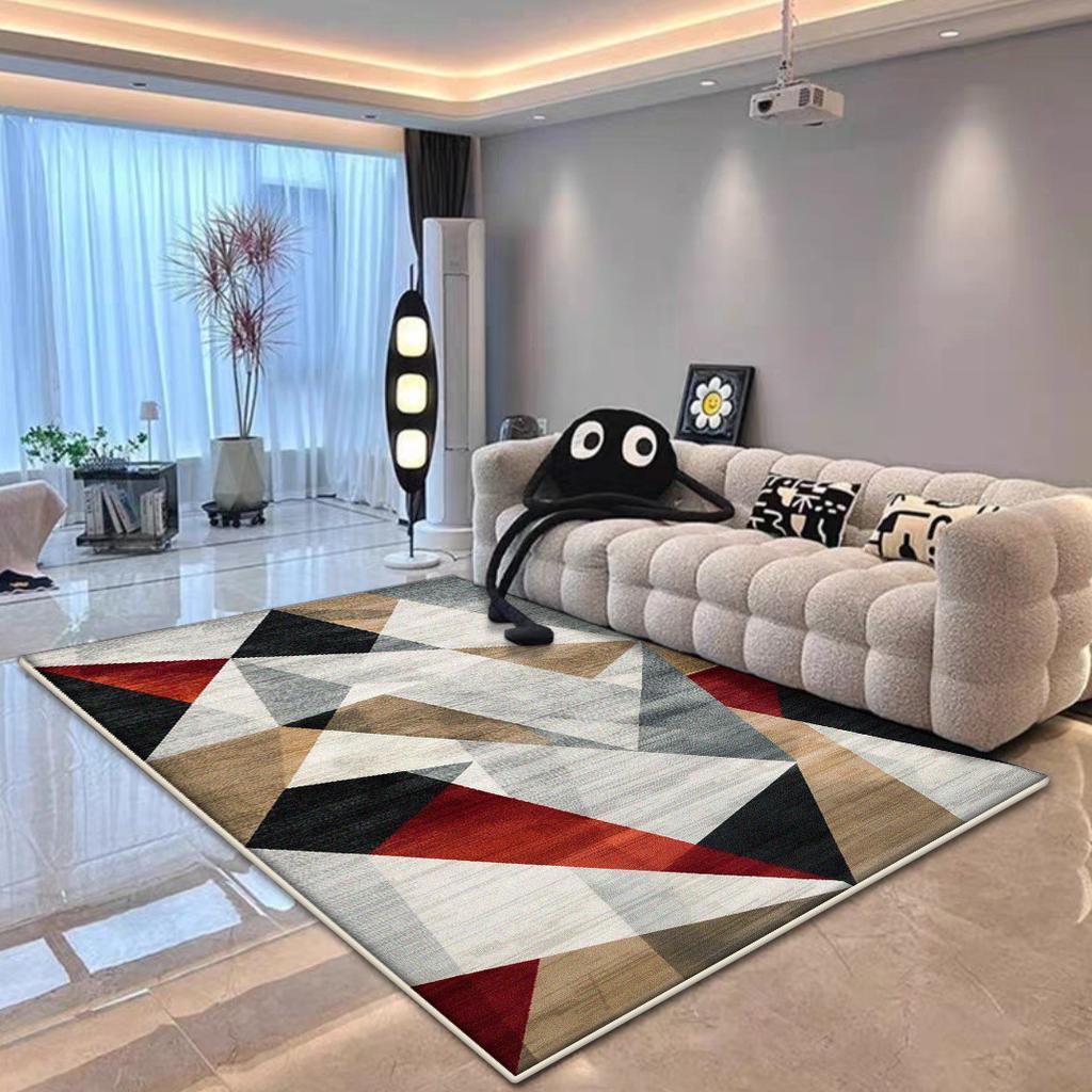 Nordic Geometric Home Carpet Decoration Living Room Modern Large Area Rug Foldable Washable Bedroom Bedside Non-slip Floor Mat