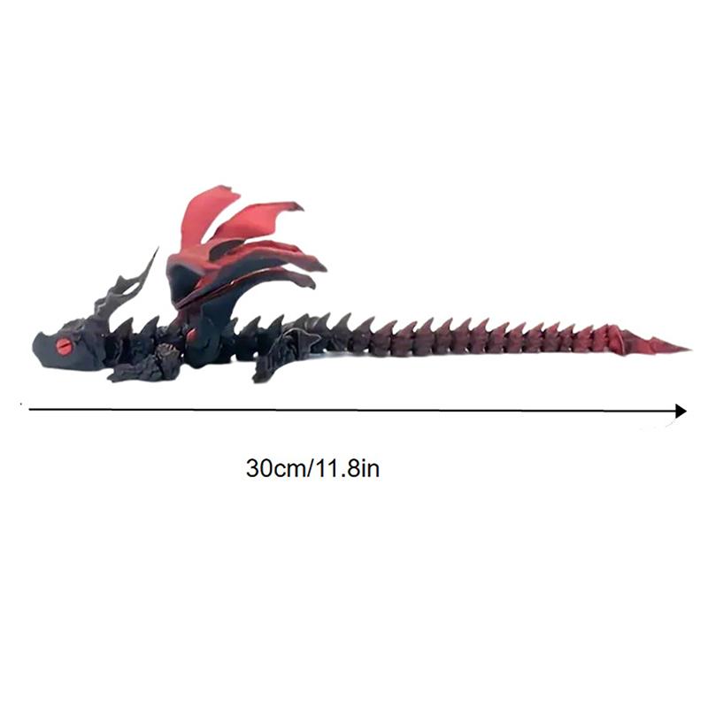 3D Printed Dragon With Wings Winged Carriage Dragon Figurine Art Deco Dragon Sculpture Tabletop Animal Theme Decor Gifts