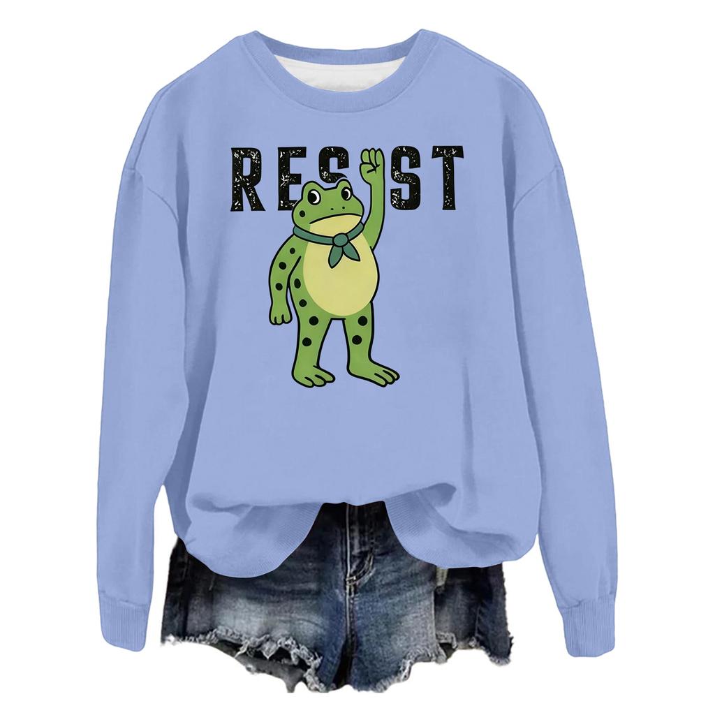 Women's Fashion Casual Long Sleeve Loose Printed Sweatshirt