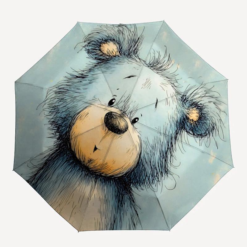 

1pc Bear Cub Automatic Folding Umbrella - 8-Rib Compact Travel Umbrella Durable & Portable for Outdoor Use, Perfect Gift for Birthdays030