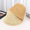 Summer New Knitted Hollow Bucket Hat Thin Anti-ultraviolet Sunshade Basin Hat Fashionable Breathable Bucket Hat