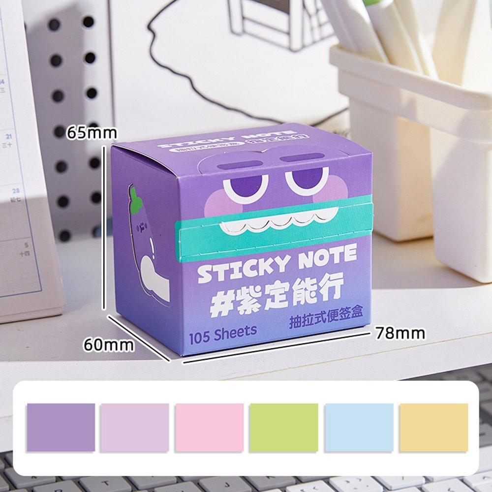 Cartoon Memo Pad Paper Pull Out Design Self-Adhesive Planner Schedule Stickers Pearlescent Transparent Dopamine Sticky Notes