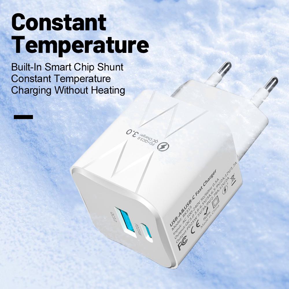 65W PD Fast Charger QC3.0, Compatible with Phones and Tablets, EU Standard.