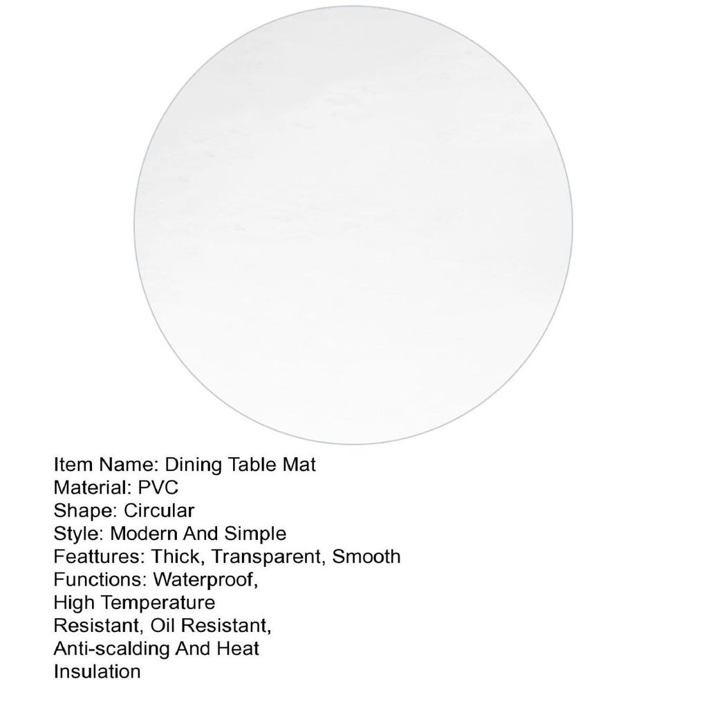 Yousheng Transparente Esstischmatte, verdickter sichtbarer runder Tischschutz, öldicht, rutschfest, hitzebeständig, wasserdichte Tischunterlage für Couchtisch