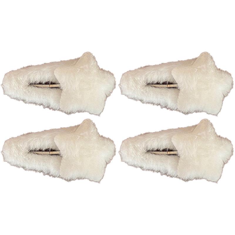 New Sweet Plush Hairpin Women Cute Star Shape Hair Clips Large Side Broken Bangs Bb Clip Fashion Girls Hair Accessories