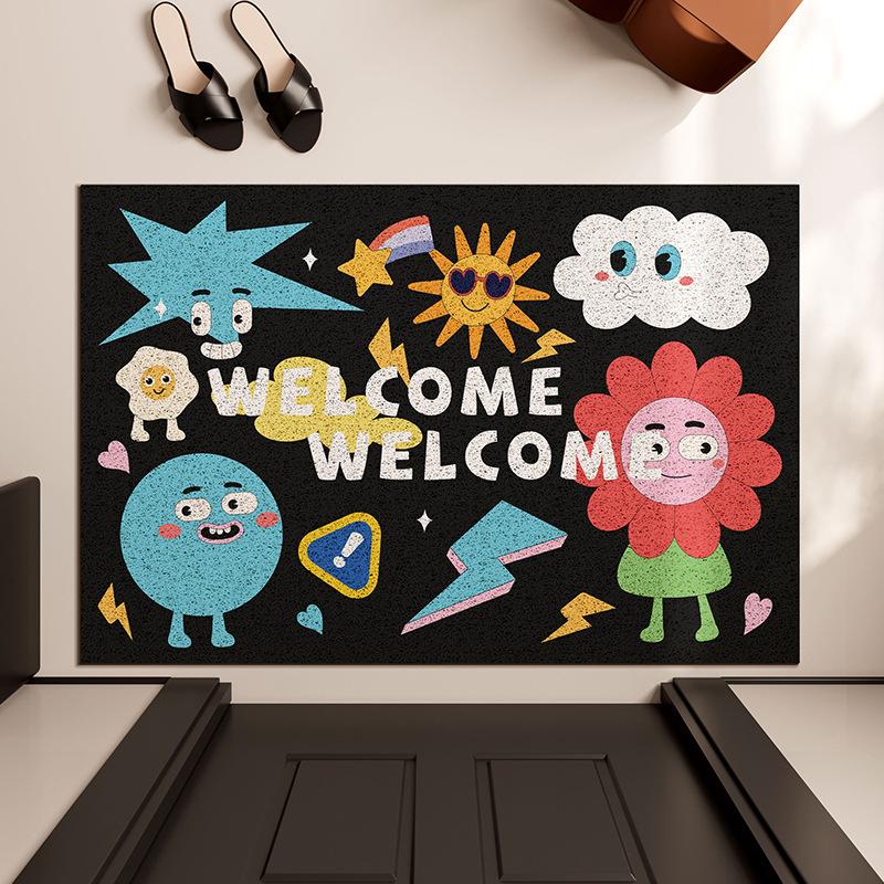 Internet Celebrity Millennium Style Home Silk Ring Floor Mat Can Be Cut Entrance Door Rubbing Land Mat Non-Slip Silk Ring Door Mat