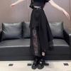 Irregular Skirt Bow Tie Drawstring Floral Skirt Half Body Skirt Girlish Style Small Stature High Waist A-line Skirt