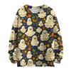 Ladies' Fashionable Casual Long Sleeved Halloween Printed Round Neck Knitted Yarn