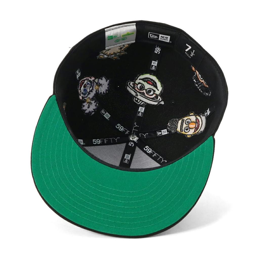 New Era 59FIFTY Sesame Street Collaboration 7 5950 SESAME ALLOVER BLK Cap, Black, 1/2 Inch,